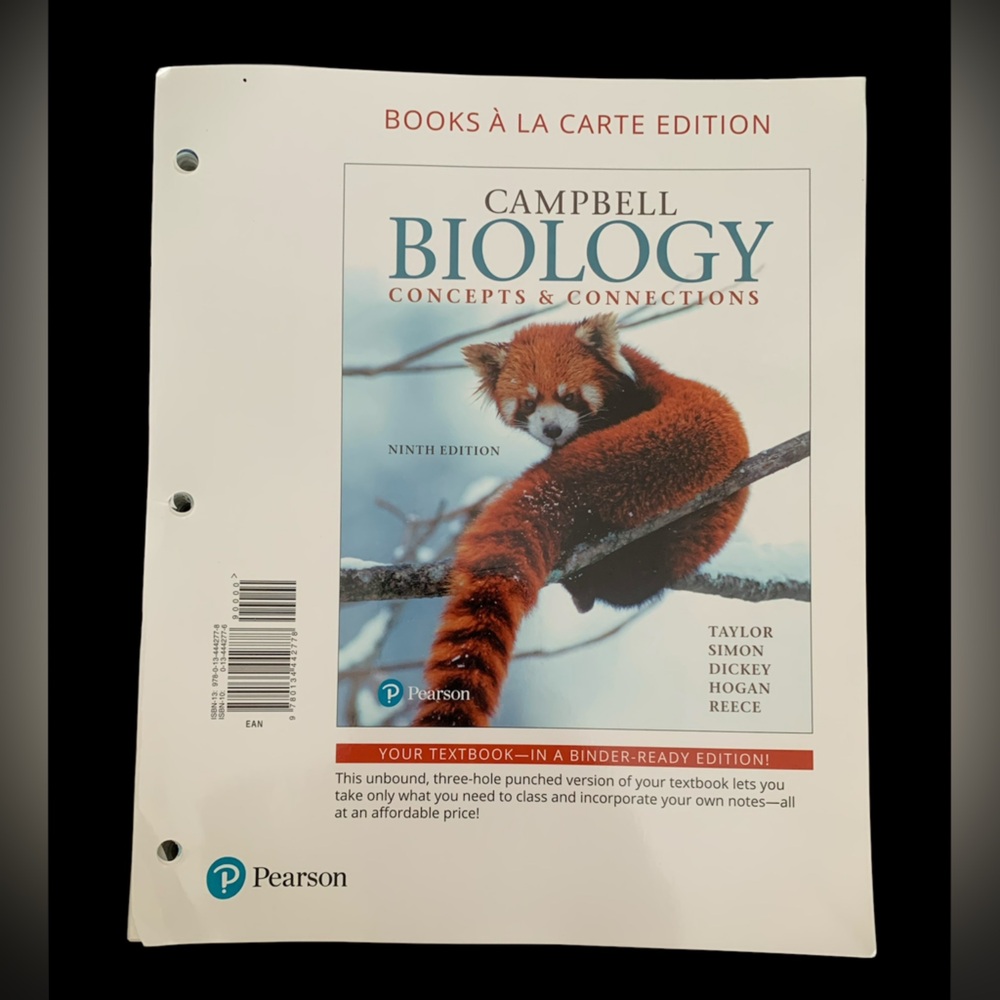 Campbell Biology Concepts & Connections Textbook Books A La Carte Binder Ready